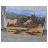 Vintage Oil on Canvas Landscape Painting