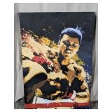 Large Stenciled Canvas Art of Muhammad Ali