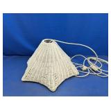 (1) White Wicker Hanging Lamp