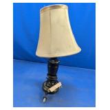 (1) Small Table Lamp Cream Fabric