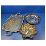 (3) Silver Tone Serving Pieces