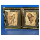 (2) Framed Big Cat Prints