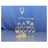 (12) Clear Glass Wine Goblets