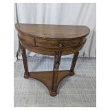 (1) Wooden Half-Moon Console Table