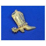 (1) Gold-Tone Western Boot Pendant
