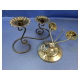 (2) Metal Decorative Candle Holders ï¿½ Floral &