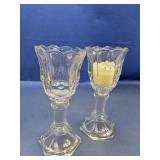 (2) Clear Decorative Candle Holders ï¿½ Scalloped