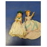 (2) Miniature Hard Plastic Costume Dolls