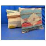 (2) Patterned Throw Pillows