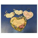 (4) Heart Shaped Wall Plaques including Bradford
