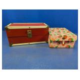 (2) Decorative Storage Boxes with Locking Clasps