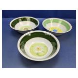 (3) Corona Majolica Hand Painted Bowls