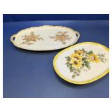 (2) Floral Ceramic Serving Platters