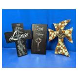(3) Faith and Love Wall Decor Pieces