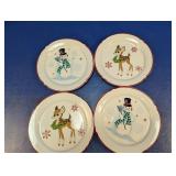 (4) Holiday Time Christmas Salad Plates