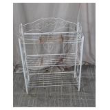 (1) White Metal 3-Tier Shelf Rack