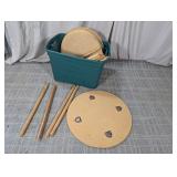 (1 ) Wooden Round Display Stands Parts Lot