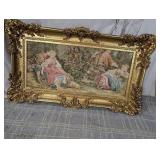 (1) Ornate Framed Tapestry Wall Art