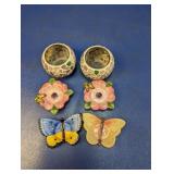 (6) Candle Ceramic Holders & Figurines