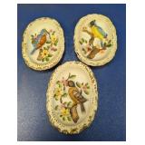 (3) Norleans Bird Wall Plaques