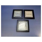 (3) Framed ï¿½Live Laugh Loveï¿½ Wall Art