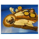 (4) Native-Inspired Wool Wall Dï¿½cor & Figurines