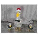 (1) Lighted Christmas Goose Decorations Set