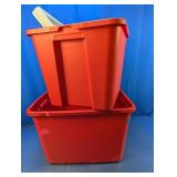 (2) Sterilite Red 18-Gallon Storage Totes