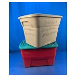 (2) Plastic Storage Bins w/ Lid