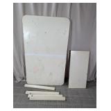 (1) White Wooden Table Parts Set