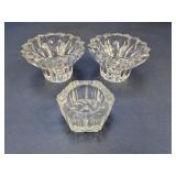 (3) Clear Cut Decorative Holders ï¿½ Salt Cellar o
