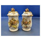 (2) Decorative Shakers with Raised Fruit Design