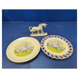 (3) Unicorn Decorative Plates & Figurine