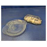 (2) Clear Serving Dishes ï¿½ Anchor Hocking Butter