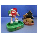 (2) Christmas Decor ï¿½ M&Mï¿½s Santa Figure & W