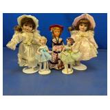 (5) Assorted Dressed Dolls on Stands