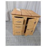 (1) Wooden Cabinet with Drawers and Door