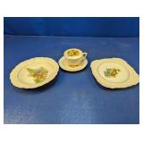 (4) Cottage Scene China Dish Set