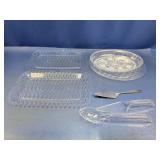 (8)Clear Plastic Serving Set w/Utensils