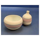 (2) Sandstone Creations Pottery Vessels