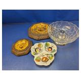 (4) Mixed Decorative Dishes and Holders