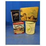 (4) Decorative Metal Storage Tins