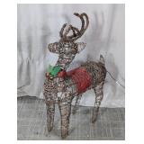 (1) Lighted Grapevine Reindeer Decoration