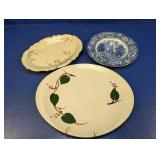 (3) Vintage Platter & Plate Trio