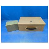 (2) Vintage Metal Storage Boxes Duo