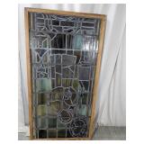 (1) Antique Stained Glass Window Panel