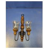 Rustic Wall Sconce w/ Glass Votives