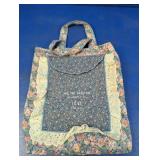Vintage-Style Quilted Floral Tote Bag