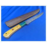 Damascus Steel Blade Fillet/Boning Knife w/Sheath