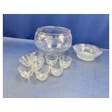 (10) Clear Glass Punch Set